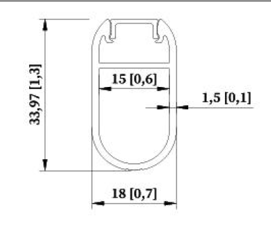 Профиль алюминиевый для ленты MX 18x34