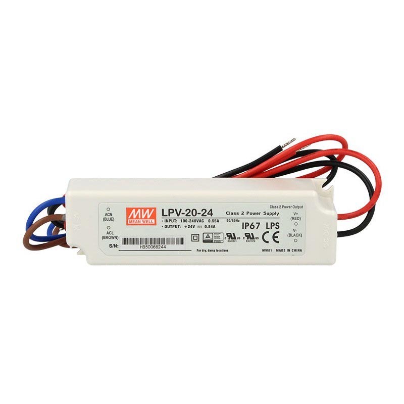 Блок питания Mean Well LPV-20-24 влагозащищенный IP67