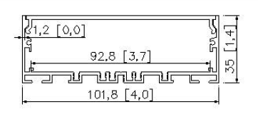 Профиль алюминиевый для ленты MX 100x35B