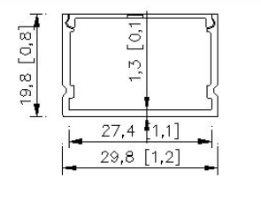 Профиль алюминиевый для ленты MX 30x20B