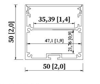 Профиль алюминиевый для ленты MX 50x50W