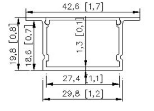 Профиль для светодиодной ленты MX 30x20A (3м)